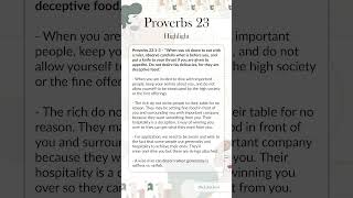 Proverbs 23 Wisdom In 1 Minute...