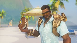 Tropical Baptiste - Legendary Overwatch Skin Emotes, Poses, Intros, & Gameplay