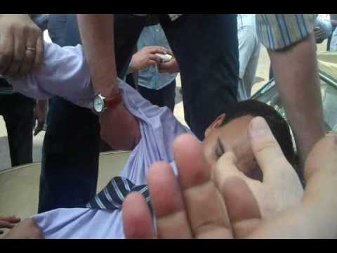Egyptian protester beaten, Kefaya 13 April 2011
