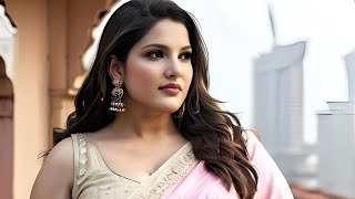 Plus Size Indian Woman Saree Fashion Curvy Indian Lookbook Model Part - 59