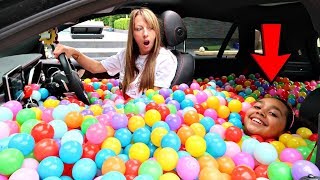 BALL PIT PRANK IN MY MOM'S CAR!! BALL PIT PRANK IN MY MOM'S CAR!!