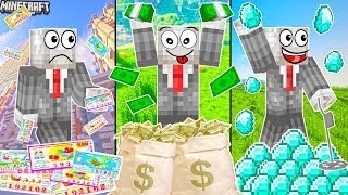 THỬ THÁCH SLENDERMAN BÁN VÉ SỐ, LỤM VE CHAI, MUA MÁY DÒ KIM CƯƠNG TRONG MCPE | Thử Thách SlenderMan