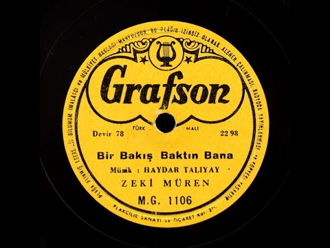 Zeki Müren -  Bir Bakış Baktın Bana - GERÇEK TAŞ PLAK KAYDI
