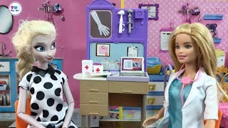 Barbie Dolls videos! Dreamhouse Doll House Episodes! Elsa Rapunzel Go Doctor! Candy Challenge!