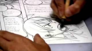 Takeshi Obata Inking A Page Of Bakuman