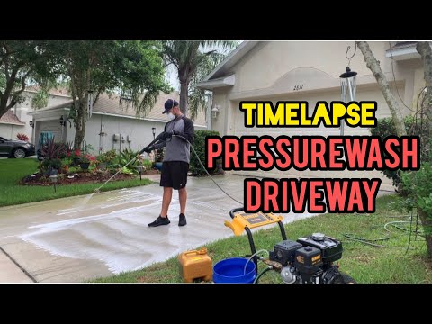$375 PRESSURE WASHING JOB RECAP (TIME LAPSED) Power Washing Driveway