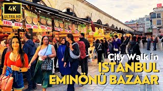 Istanbul, Turkeyeminonu Bazaar 4K Walking Tour Best Markets For Shopping, Street Foods