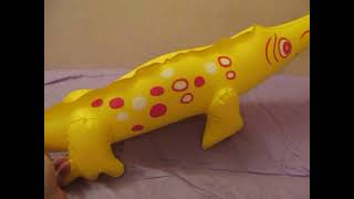 Small Vintage Inflatable Crocodile Deflate