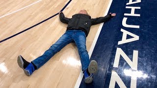 Laying on an NBA Basketball Court!