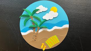 Beach Scene Paper Craft Beach Paper Scenery Paper Collage Ideas