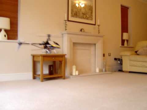 TRex 450 X Very first test hover inside house