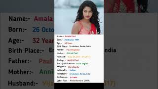 Beautiful Actress Amala Paul Biography