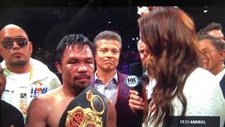 Manny Pacquiao- Keith Thurman Post Fight Interview20-07-2019