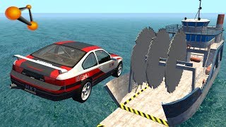 BeamNG.drive - Giant Saw Against Cars #2