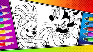 Coloring Happy Helpers Hula Dance Coloring Page With Markers Coloring For Kids