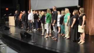 Flash Mob "One Day More" (Les Mis...with CC subtitles)  - West Des Moines Schools - Welcome Back