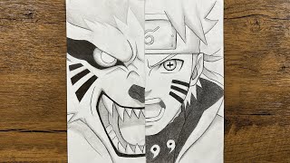 How To Draw Naruto Six Paths Sage Mode & Kurama Step-By-Step Anime Art For Beginners
