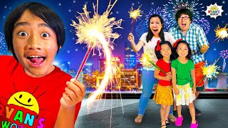 Ryan Test Out Fireworks On New Year With Family!