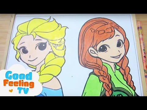 Bé tô màu công chúa Elsa và Lọ Lem
