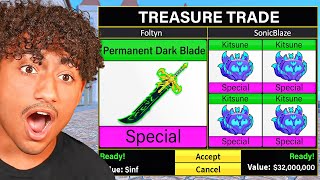Trading PERMANENT DARK BLADE For 24 HOURS.. (Blox Fruits)