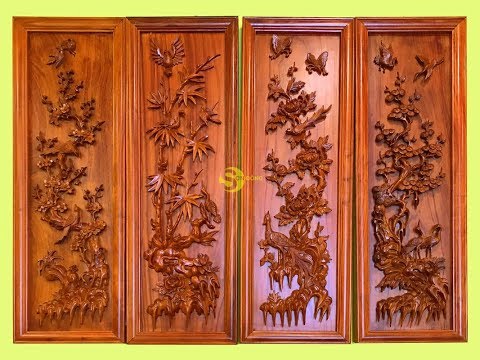 Tranh Gỗ Treo Tường | Bộ Tranh Tứ Quý