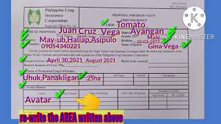 Guidance In Filling Up Cropvegetable Insurance Form