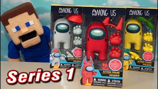 Among Us  Crewmates Action Figures! Series 1 Toikido Toys Unboxing - Puppet Stev