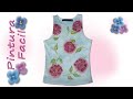 Pintura en Tela Hortensias *Paint on Fabric* Camisetas Personalizadas Pintar Tela DIY Pintura Facil