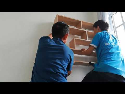 SIB DECOR - Lắp đặt kệ sách treo tường hệ giá đỡ giấu kín tại TPHCM