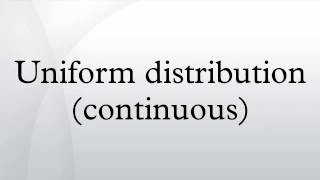 Uniform Distribution Continuous