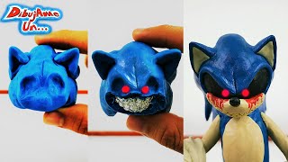 Como hacer a SONIC EXE de plastilina | Making Sonic .Exe in clay tutorial DibujAme Un