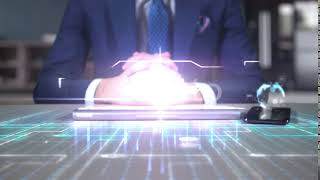 Businessman Writing On Hologram Desk Tech Word Wall Street | Motion Graphics - Videohive template