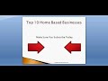 Top 10 Home Based Businesses