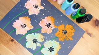 Poşet Baskısı ile Açelya Çiçeği Boyama/ Azalea Flower Painting with Using Plasti
