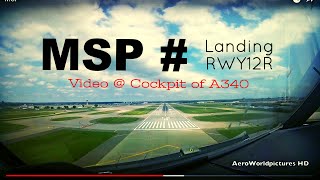 Landing @ Minneapolis–Saint Paul Int'l Airport (MSP/KMSP) MN.USA # Cockpit View - RWY12R