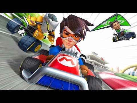 Amazing *NEW* Mario Kart Game Mode..!! - Overwatch Workshop Funny Moments & Fails #12