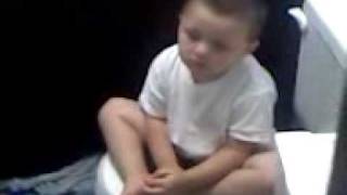 Nephew Joshua Falln Asleep On Toilet Potty Training