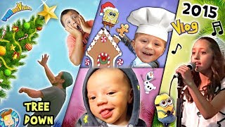 Funny Baby Faces / Giant Christmas Tree Down / Gingerbread Houses / FUNnel V 2015 Holiday Vlog