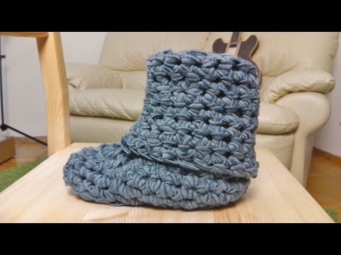 Watch Stiefel Hausschuhe häkeln lernen