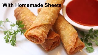 Chicken Spring Roll With Homemade Sheets - Roll Recipe with Roll Patti - Special Ramadan Recipe