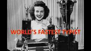Worlds Fastest Typist In Typewriter Stella Pajunas