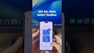 Now You Can Hide Safari Toolbar In Ios 26