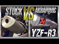 15-17 Yamaha YZF-R3 Stock Exhaust vs Akrapovic Slip-On Exhaust Sound Comparison YouTube Video