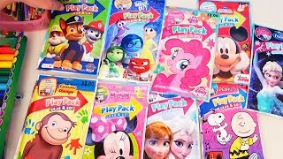 Speed Coloring Play Packets Frozen, MLP, Curious George, Minnie, Paw Patrol | SWTAD