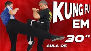 DEFESA DE CHUTES, Como Defender de Um Chute na Coxa, Kung Fu em 30'', Artes Marciais Ação