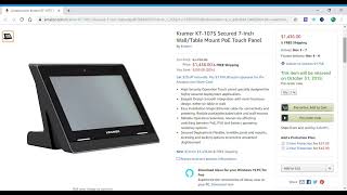 Coming 103119 Kramer Kt-107S Secured 7-Inch Walltable Mount Poe Touch Panel