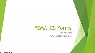 Introduction To Fema Ics Forms - Advanced Topics - 14 Sep 2023