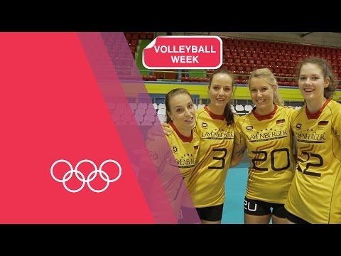 Volleyball Serving Challenge with Germany Women&#039;s Team | Volleyball Week