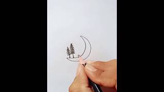 #step by step moon drawing for beginners #easy # shorts #youtubeshorts