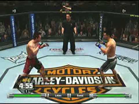 Chris Leben, left, takes a kick from Brian Stann during their UFC xunderxoathx777 (Chris Leben) VS Mike Swick (Firebowl). Knockout in Round 3, Chris Leben, left, takes a kick from Brian Stann during their UFC xunderxoathx777 (Chris Leben) VS Mike Swick (Firebowl). Knockout in Round 3,